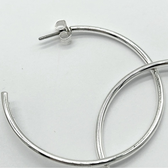 J. Crew Silver Hoop Earrings - Picture 2 of 3